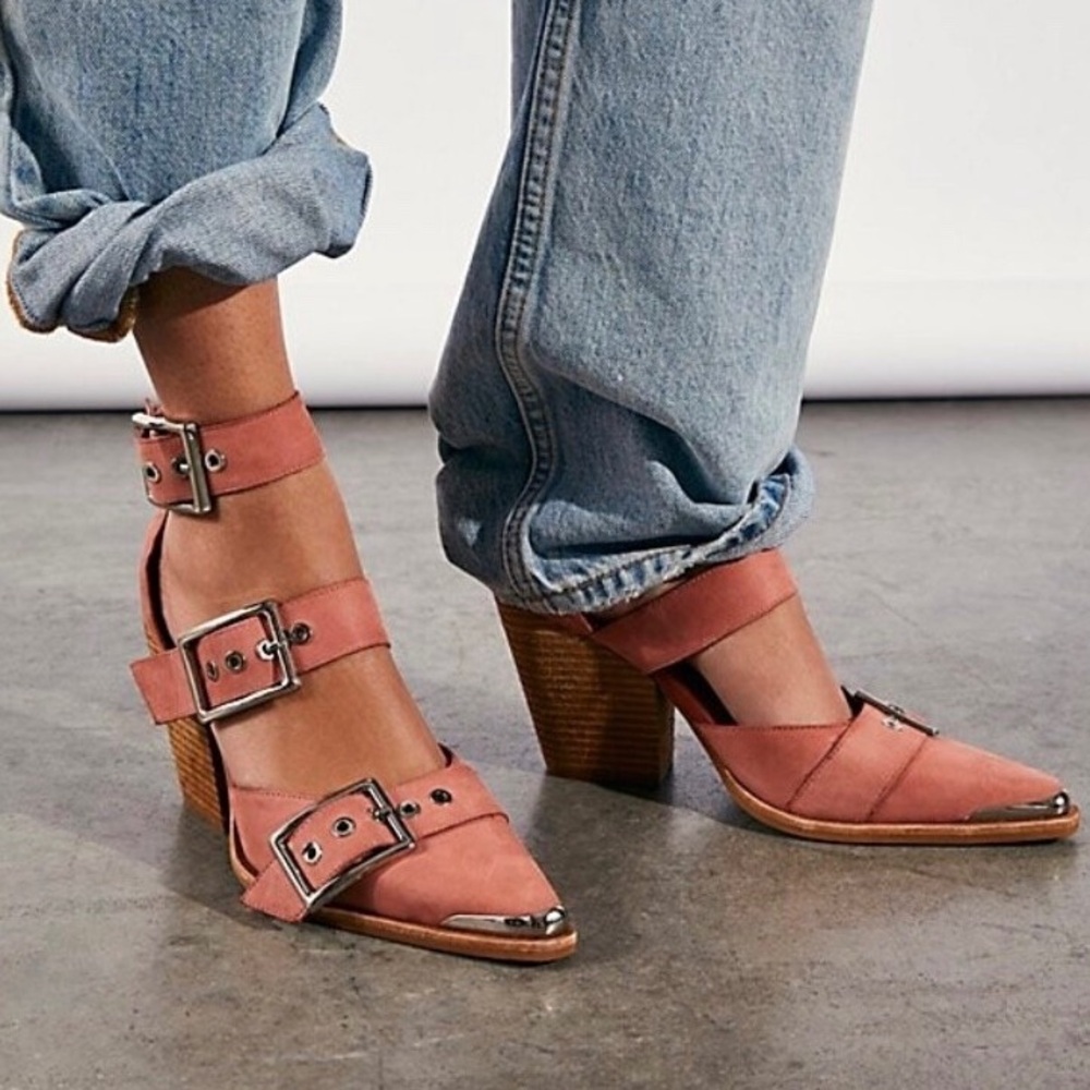 Free People Jeffrey Campbell Hendrix Heels Rose Pink Matte Leather Size 8 dress